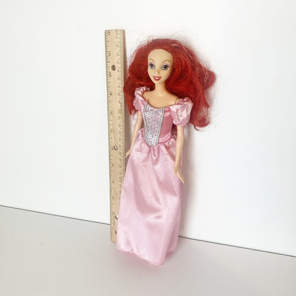 Disney Little Mermaid Ariel Barbie Doll Mattel Vintage 1999 Red Hair Pink Dress - Picture 6 of 6
